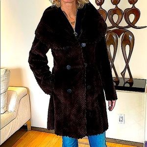 ONE OF A KIND reversible brown sheared beaver coat
